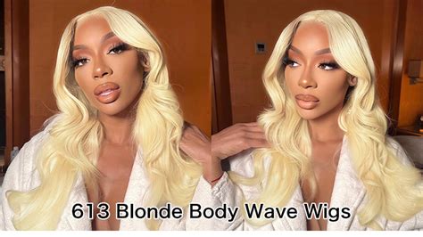 613 Hair Body Wave Blonde Lace Front Wigs 150 200 Density Transparent Lace Wig Wiggins Hair