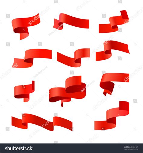 Red Vector Ribbons Vector Set Stock Vector Royalty Free 461801185