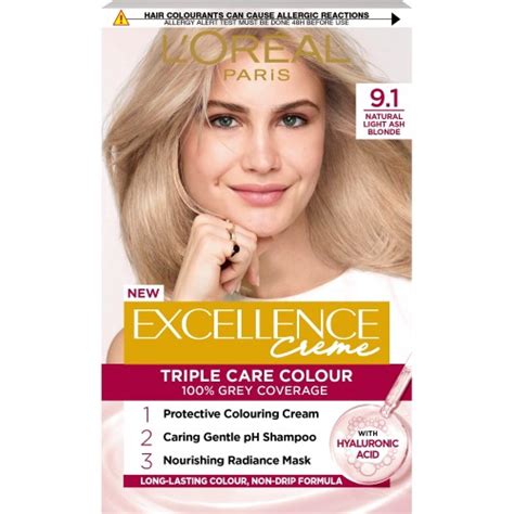 L Oreal Paris Excellence Creme Permanent Hair Dye Natural Light Ash Blonde 9 1 Compare Prices