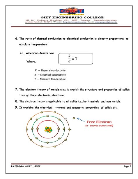 Solution Introduction To Free Electron Theory Of Metals Material