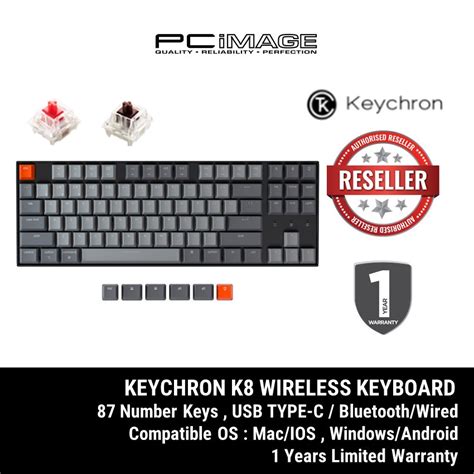 KEYCHRON K WIRELESS RGB BACKLIGHT ALUMINUM HOT SWAP MECHANICAL KEYBOARD GATERON RED SWITCH