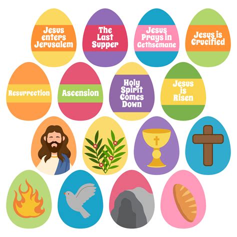 Printable Easter Story Wreath With Easter Eggs In 2024 Easter Story