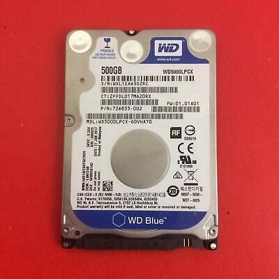 Western Digital WD5000LPCX-60VHAT0 DCM EANT2AB 500GB 2.5 Sata Hard ...