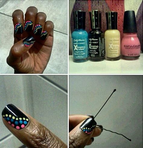 Bobby Pin Nail Polish Designs Dots Nails Different Color Nails