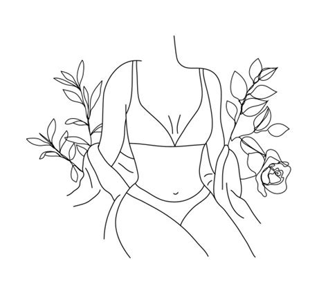 Female Nude Silhouette On Geometrical Flower Vector Image