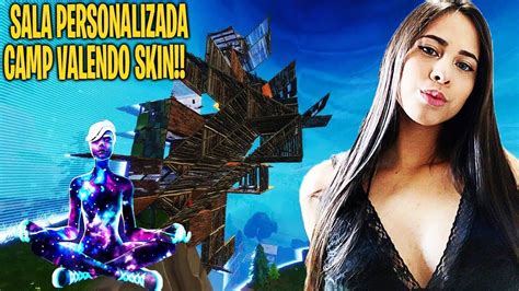 AO VIVO FORTNITE CAMP VALENDO SKINS MODO DUO SALA PERSONALIZADA