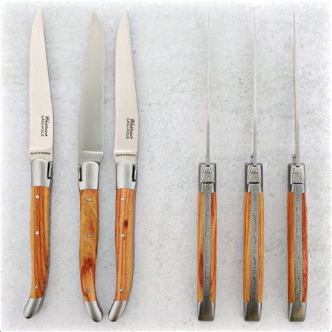 Chateau Laguiole Heritage Steak Knives Rosewood Satin Finish
