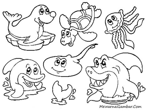 kumpulan contoh gambar sketsa hewan laut informasi