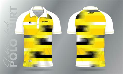 Yellow And Black Sublimation Polo Shirt Mockup Template Design For