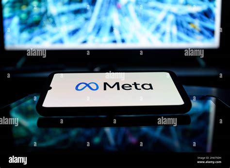 Meta logo in 3D futuristic background. The metaverse is a hypothesized