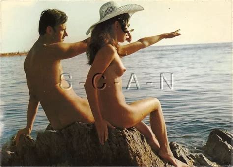 ORG S FRENCH Nude Risque PC Naturisme Ile Du Levant White Hat Man Woman PicClick UK