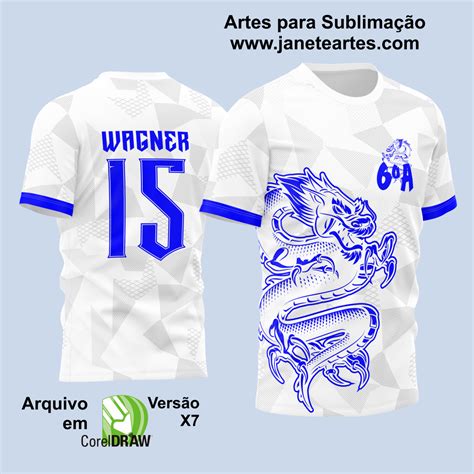 Arte Vetor Camisa Para Atl Tica Acad Mica E Interclasse Drag O Branca E