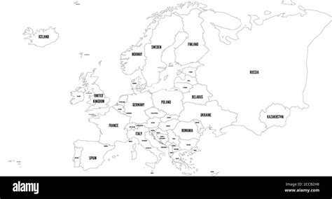 Vector Outline Map Of Europe Simplified Vector Map Made Of Black State