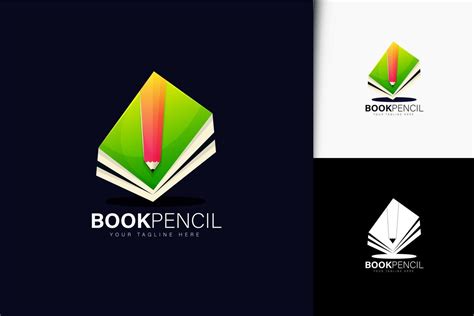 Book and pencil logo design 4474271 Vector Art at Vecteezy