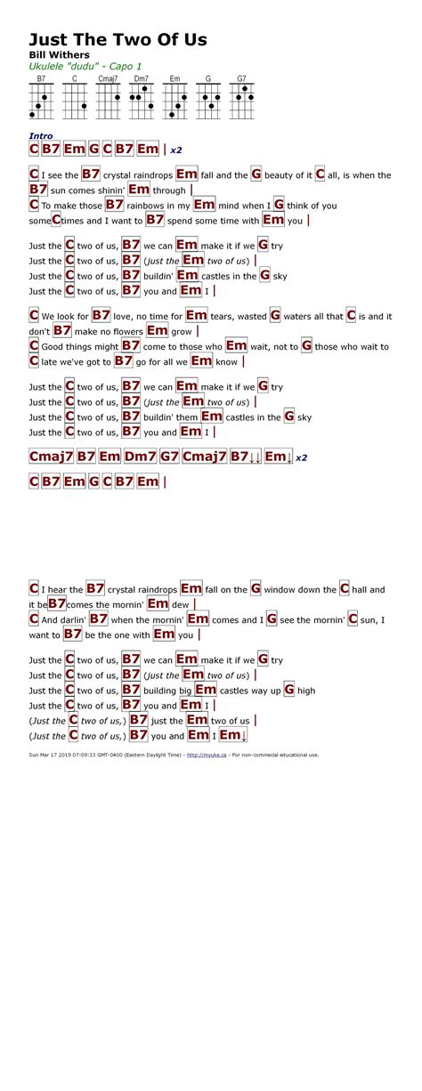 Just The Two Of Us Guitar Chords