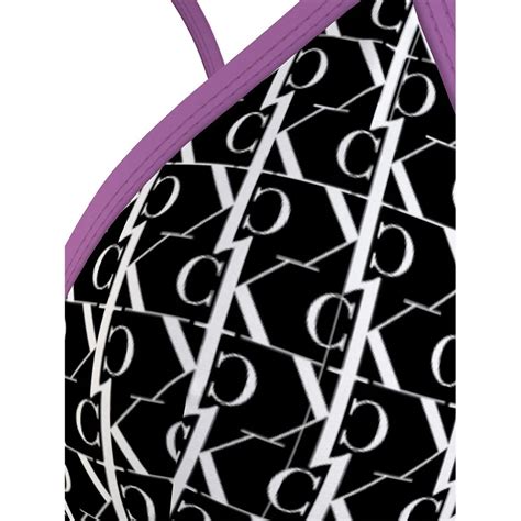 Calvin Klein Triangle Fixed Monogram Bikini Top Black Dressinn