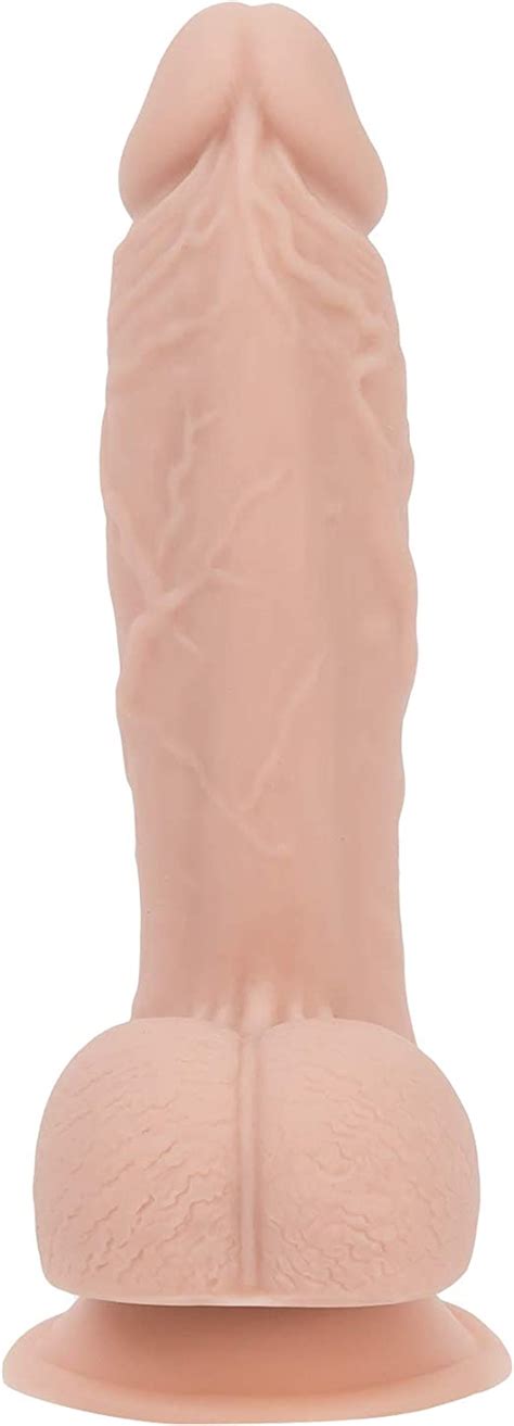 Amazon Pure Love Inch Textured Silicone Dildo With Suction Cup Beige Color Adult Sex