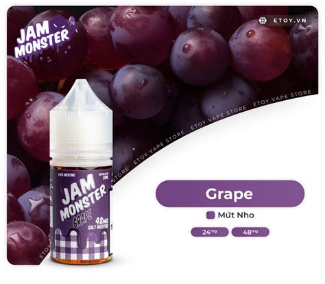 Jam Monster Salt Grape 30ml Tinh Dầu Vape Pod Chính Hãng