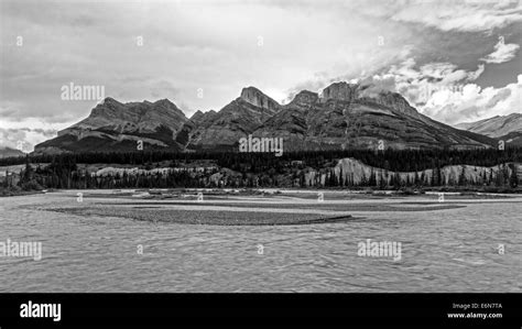 Mountain Range In Jasper National Park Canada Stock Photo Alamy
