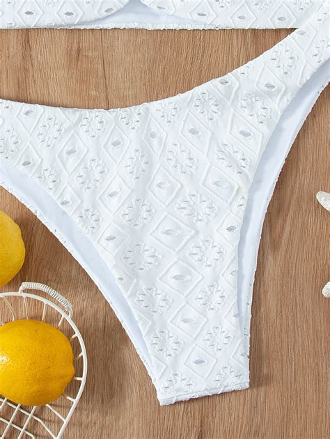 China Womens O Ring Bandeau Bikini Set Smocked Bathing Suit Sexy