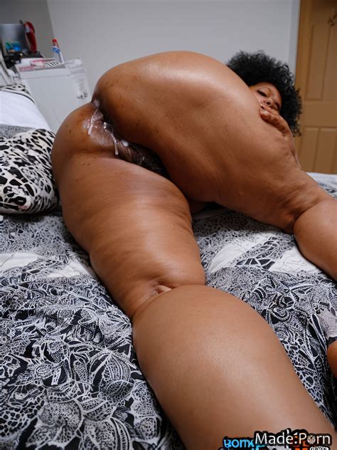Porn Image Of Black Amateur Oiled Body Photo From Behind Woman Wild Afro Created By AI
