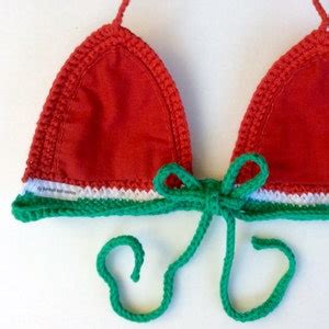 Watermelon Crochet Bikini Halter Festival Top Cotton Etsy