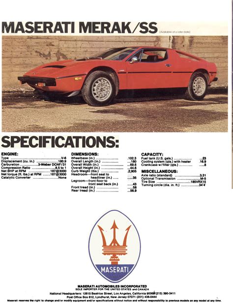 Maserati Merak User Guide And Maintenance Manual 6
