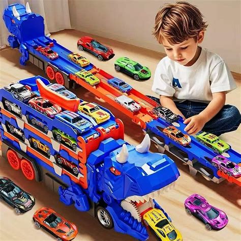 Caminhao Dinossauro - Caminhão Brinquedo de Dinossauro Divertido - Kit com 6 Carros e Pista ...