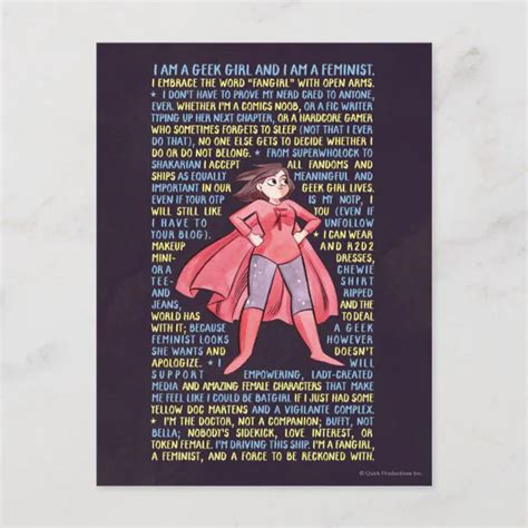 The Geek Girls Litany For Feminism Postcard Zazzle