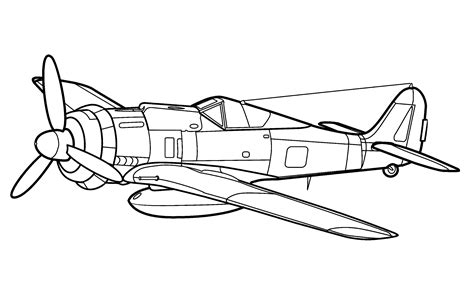 Fighter Focke Wulf Fw 190 Germany Coloring Page Free And Printable