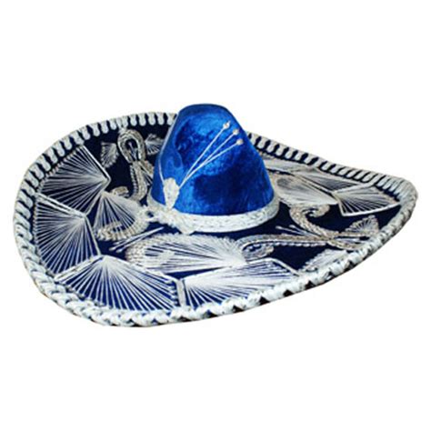 Сомбреро Чарро синее с серебром - MexicanArt