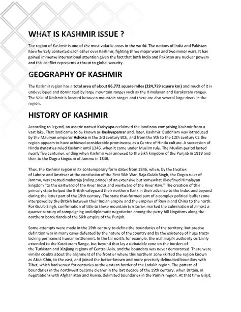 SOLUTION Kashmir Issue Studypool