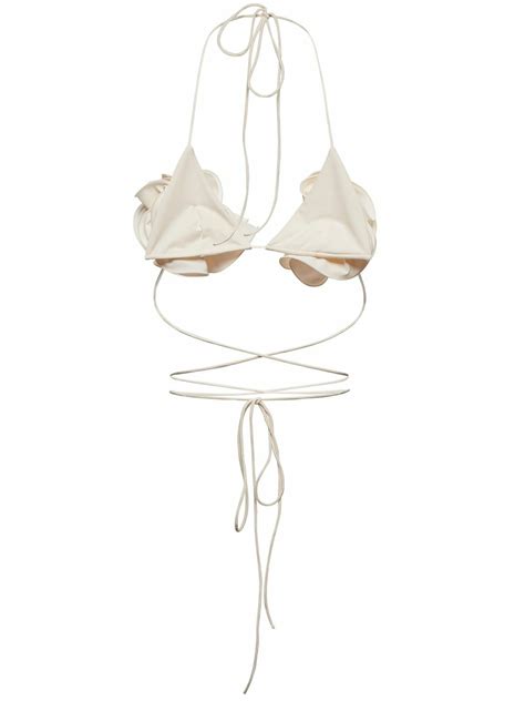 MAGDA BUTRYM 3d Flower Triangle Tech Bikini Top Magda Butrym