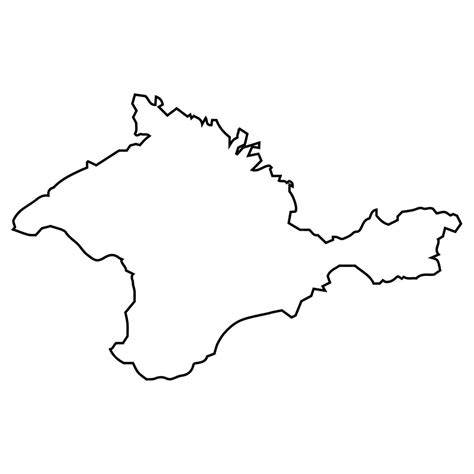 Контурная карта Крымского полуострова, границы Республики Крым ...