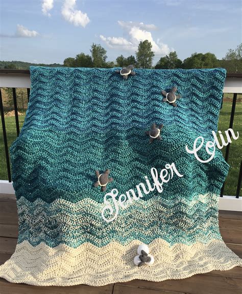 Turtle Beach Crochet Blanket Etsy