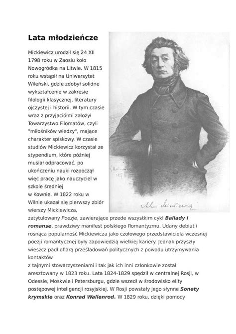 Adam Mickiewicz Biografia Books Education Author