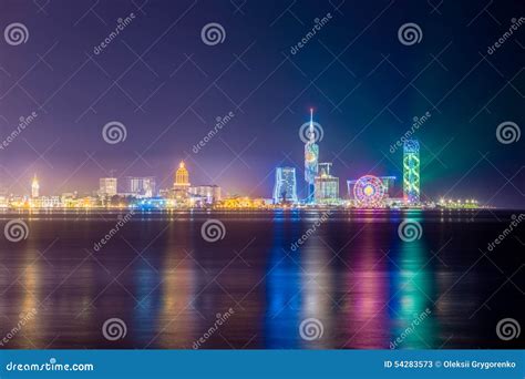 Night Shot Of Batumi Georgia Stock Image Image Of Spiral Building