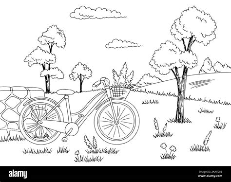 Bicycle Cartoon Vector Art Illustration Schwarzwei Stockfotos Und