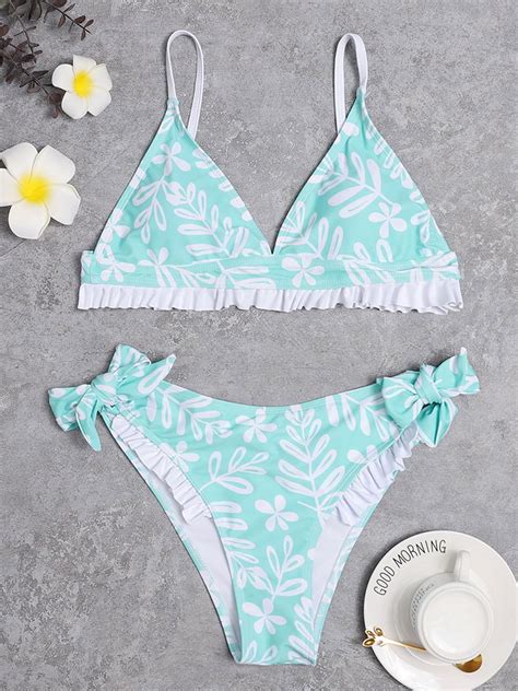 Printed Bikini Women Triangle Swimsuit Lovely Swimwear Female Padded Bathing Swimming Suit