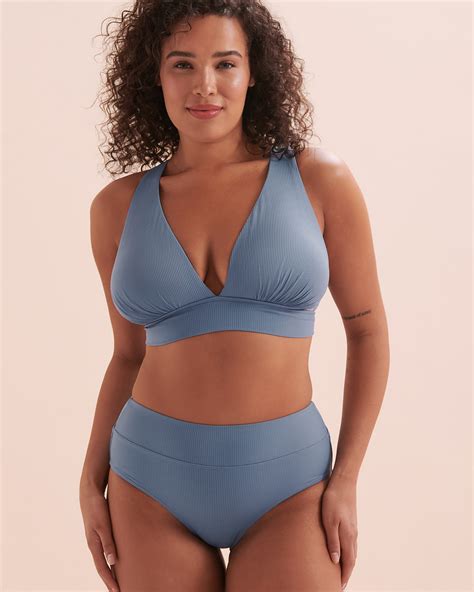 Eau De Sea Bas De Bikini Taille Haute Oasis Bleu Bikini Village