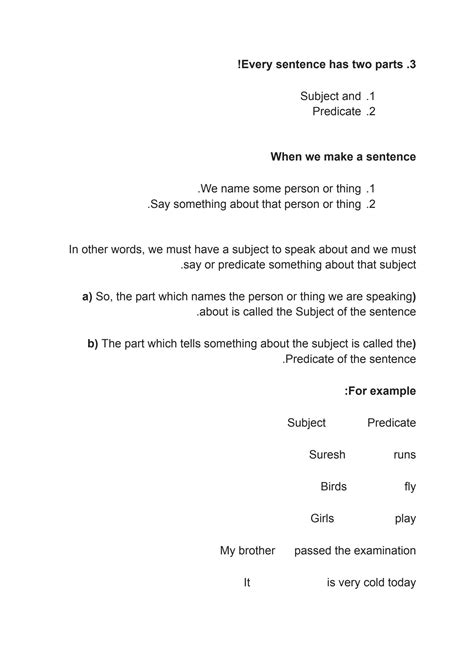 SOLUTION: Cbse class 7 english grammar the sentence 1 - Studypool