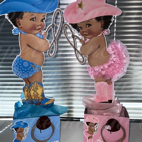 Cowboy Or Cowgirl Gender Reveal Centerpiece Etsy