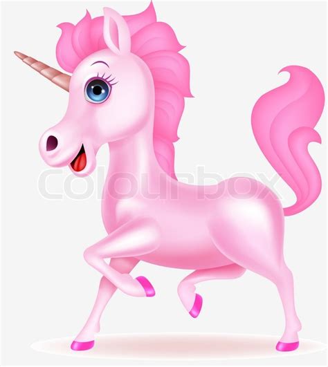 Vector illustration of Pink unicorn ... | Stock vector | Colourbox