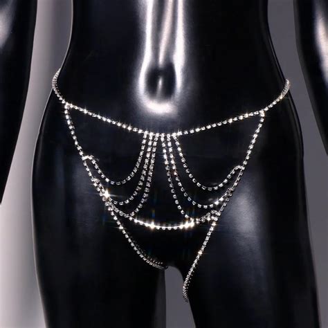 Brave Light Sexy Geometric Underwear Thong Panties Chain Bikini Nightclub Party Multilayer Body