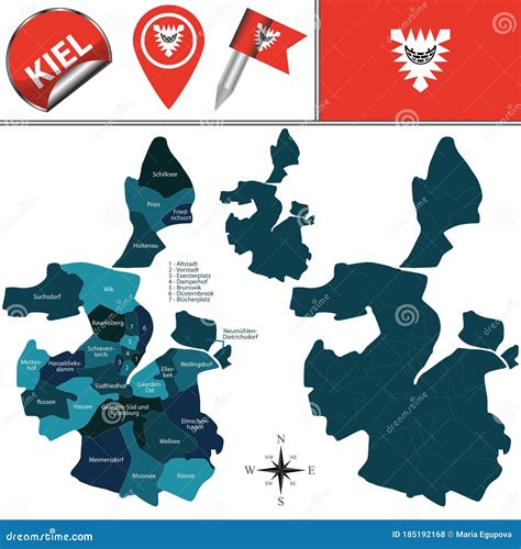 Map Of Kiel Germany Stock Vector Illustration Of Europe 185192168