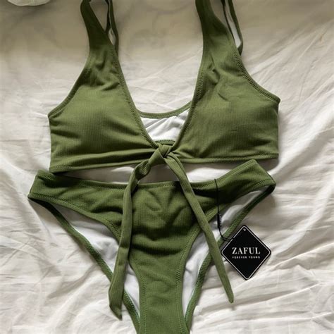 Zaful Swim Zaful Army Green Bikini Poshmark