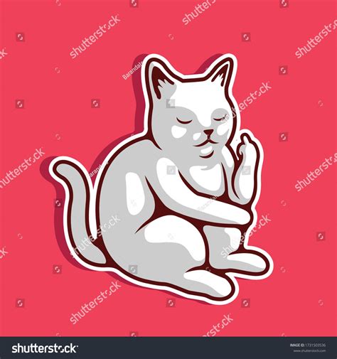 Sad White Cat Showing Fuck You Stock Vector Royalty Free Shutterstock