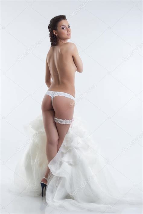 Sexy Bride In Lingerie Posing Back To Camera Stock Photo By Wisky 25284511