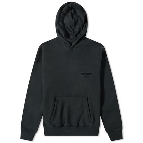 Fear Of God Essentials Logo Popover Hoody In Stetch Limo Fear Of God