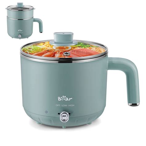 Bear Hot Pot Electric With Steamer Electric Ramen Cooker Electric Pot For Noodles Shabu Shabu